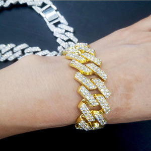 ヒップホップ20MMブリンブリンアイスアウトキューバリンクチェーンネックレスセットフルダイヤモンドブリンブリンチョーカージュエリー - Product Image 2