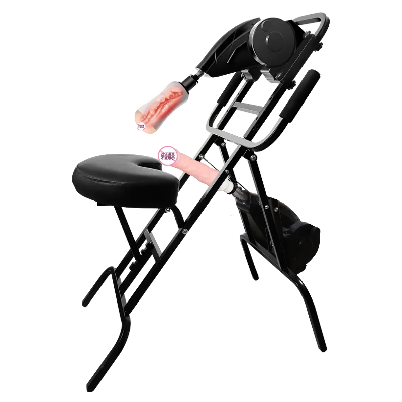 MizzZee integrado dos tipos de máquina de pistola asiento negro muebles sexuales para masturbadores masculinos y femeninos