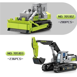 Sembo yeni 705100-705103 Zoomlion serisi kazı buldozer karıştırma mühendislik binası blok oyuncaklar Model oyuncak tema arabalar - Product Image 4