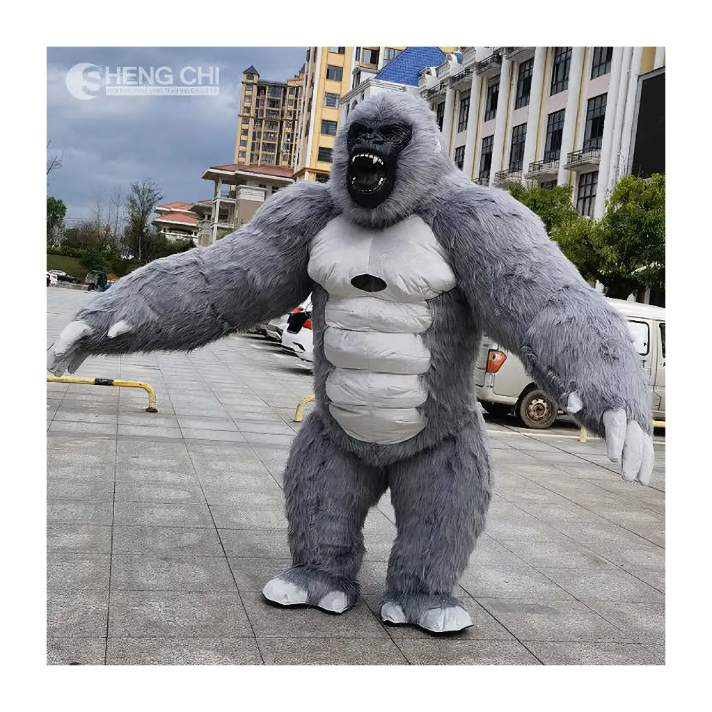 Peluche mascotte cosplay abbigliamento gorilla gonfiabile 2 m/2.6 m personalizzato animale panda tigre elefante orso koala costume da mascotte a piedi