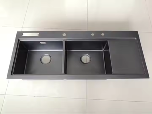 OEM风格定制不锈钢厨房水槽，带水流排水板工作台 - Product Image 4