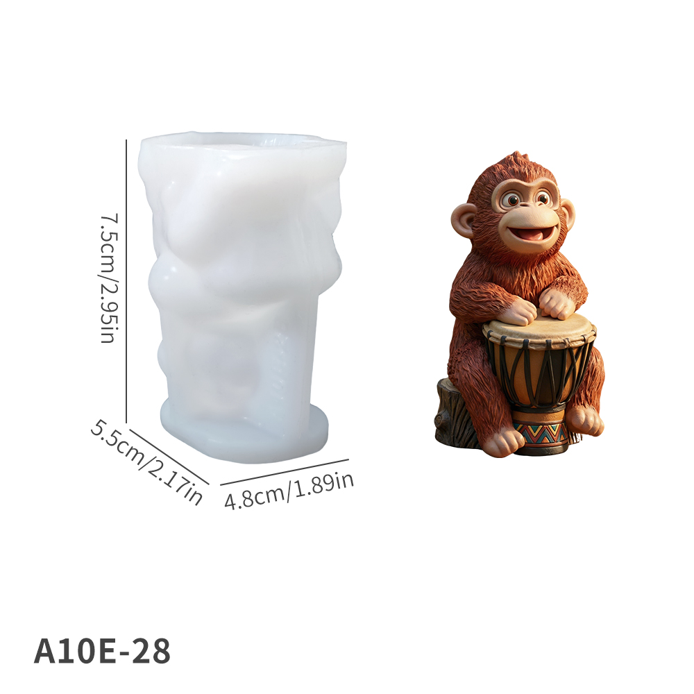 Moule de singe de tambour africain blanc