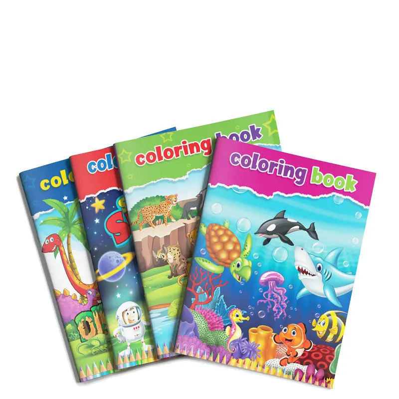 Commercio all'ingrosso del mondo del mare dinosauro animale pianeta spazio per bambini libri da colorare stampa personalizzata disegno libro di pittura per bambini
