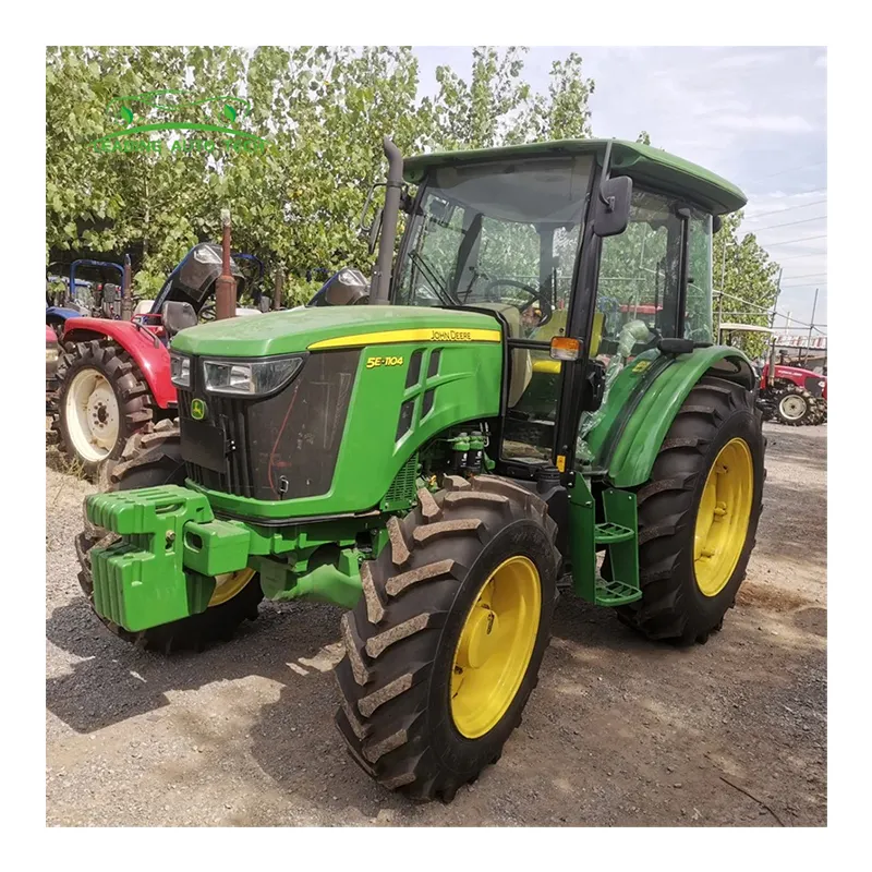 Maquinaria agrícola de segunda mano de alta calidad 70HP 95HP 120HP 140HP John Deere Jd1404 4WD Tractor de maquinaria agrícola usado a la venta