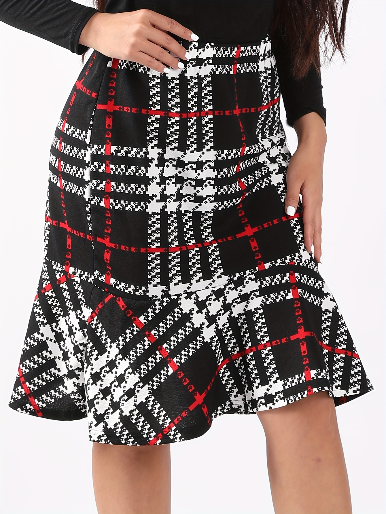 ลายตารางหมากรุกสีแดงและขาว