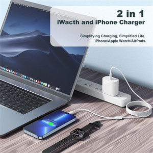 Apple Watchおよび電話用の耐久性のある2-in-1充電器Apple Watchシリーズ9/8/7/6/SE/5/4/3/2/1 iPhone 14/13/12/11用 - Product Image 5