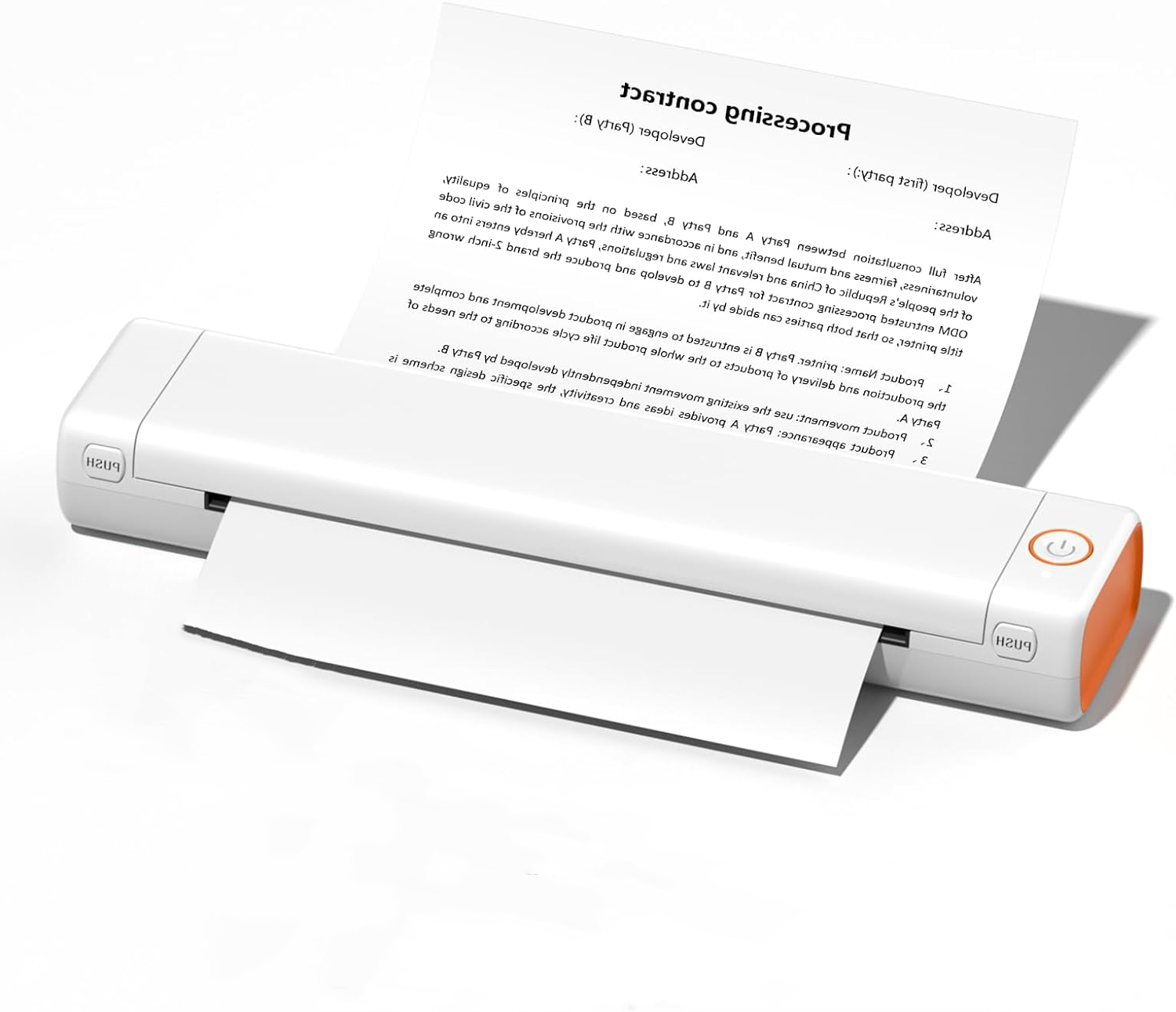 Letter Printer 216mm-White&Orange with 5 Paper