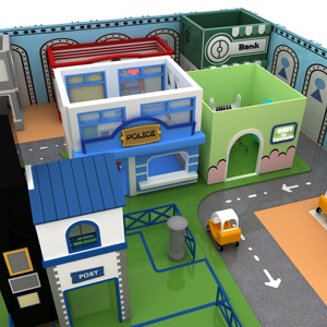 מסחרי להעמיד פנים סצנת העיר חנות מסעדה ילדים תפקיד משחק בית משחקים לילדים רכים לילדים - Product Image 4