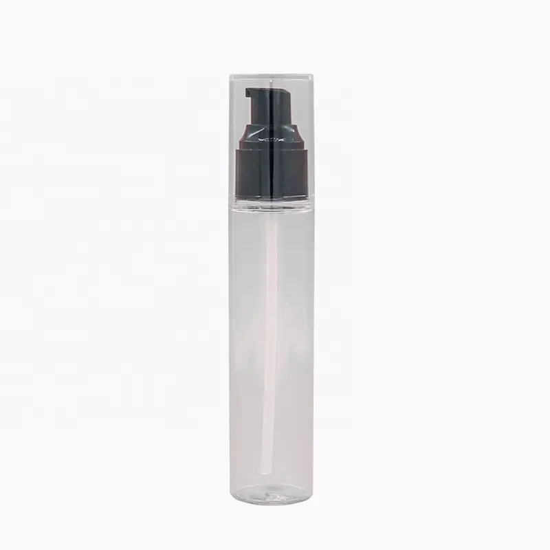 Desain Chic botol Serum hewan peliharaan plastik bening dengan kepala Dispenser pompa Losion