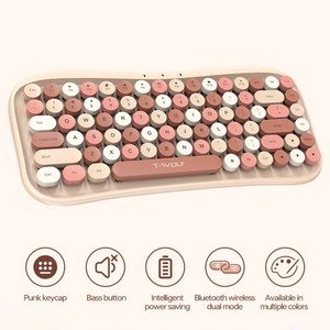 T WOLF TF660 Bluetooth5.02.4Gデュアルモードワイヤレスキーボードマウスセットラウンドキーキャップキーボード