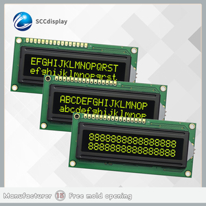 Industrie qualität JXD1602A LCD-Zeichen anzeige VA Gelb Negativ 16 X2 Dotmatrix-Bildschirm modul COB-Typ