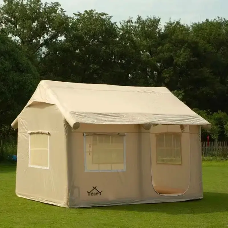 Fabrika özel çok kişi büyük lüks kamp çadır hava aile açık şişme ev çadır ev şişme çadır kamp