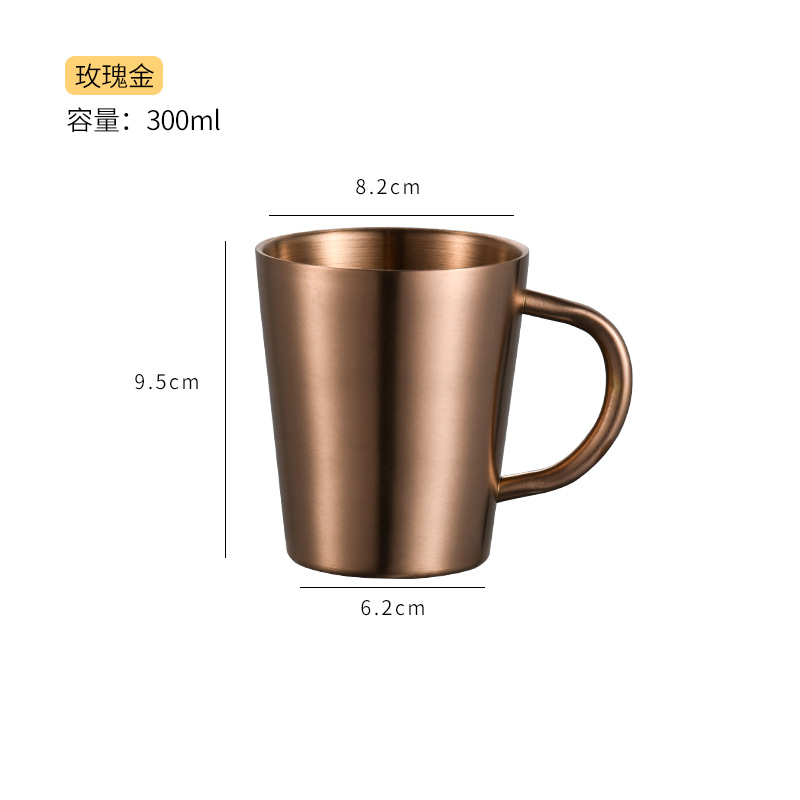 Tasse double couche en or rose de 300 ml