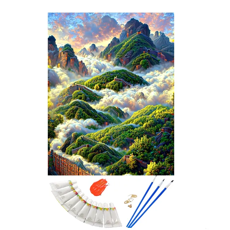 Hot Selling Diy Digital Oil Painting By Numbers Custom Created World Acrylic Painting Paint By Numbers For Home Wall Decor
