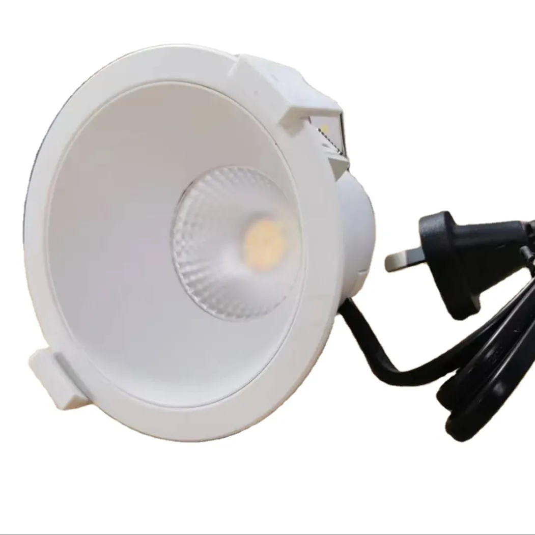 Boyid Australia standar SAA led downlight tersembunyi memotong 90mm 10w dengan lensa, 3cct switch dan langkah LED bisa diredupkan cahaya turun