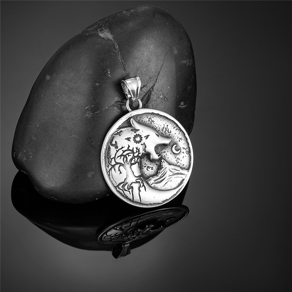 Pendentif simple couleur acier