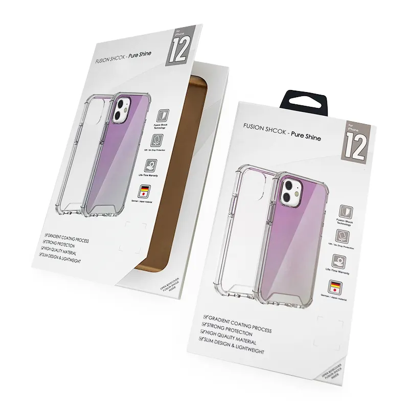 Cajas de embalaje con ventana para Iphone, caja electrónica de alta calidad personalizada, con tablero de marfil texturizado, nueva y moderna