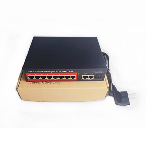 Conmutador de enlace ascendente Gigabit PoE de 8 puertos y 100M gestionado remotamente con función VLAN de red de 8 canales y aplicación en stock - Product Image 1