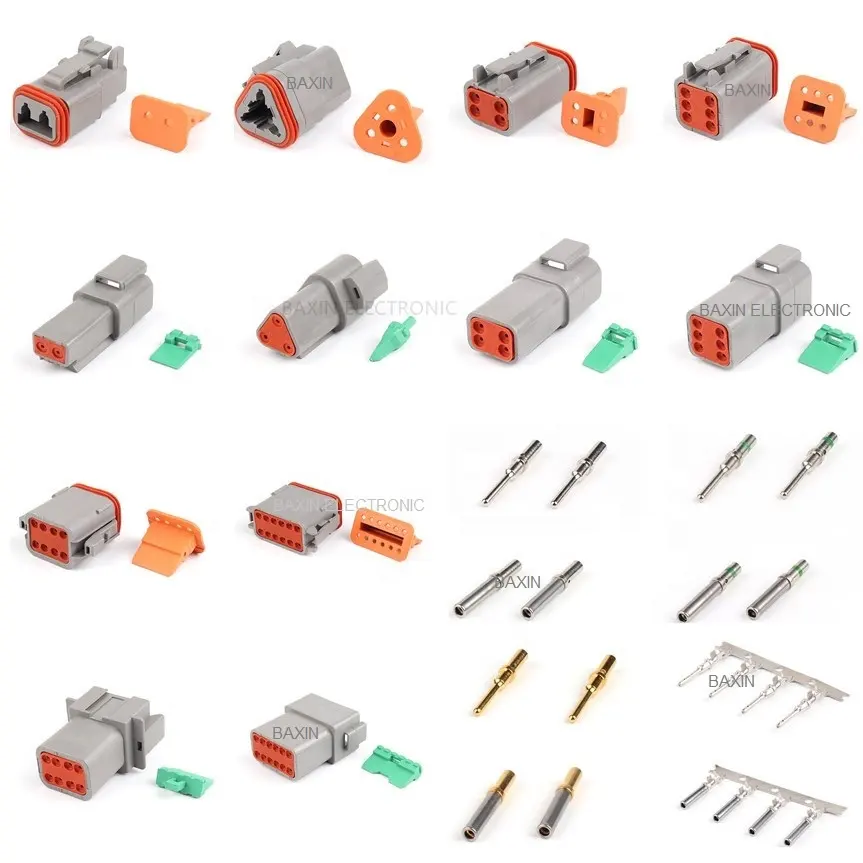 Deutsch Vervanging Mannelijke 12 Pin Auto Connector Dt04-12p China Auto Connector Behuizing/Terminal/Blank Plug Automotive Grijs/zwart