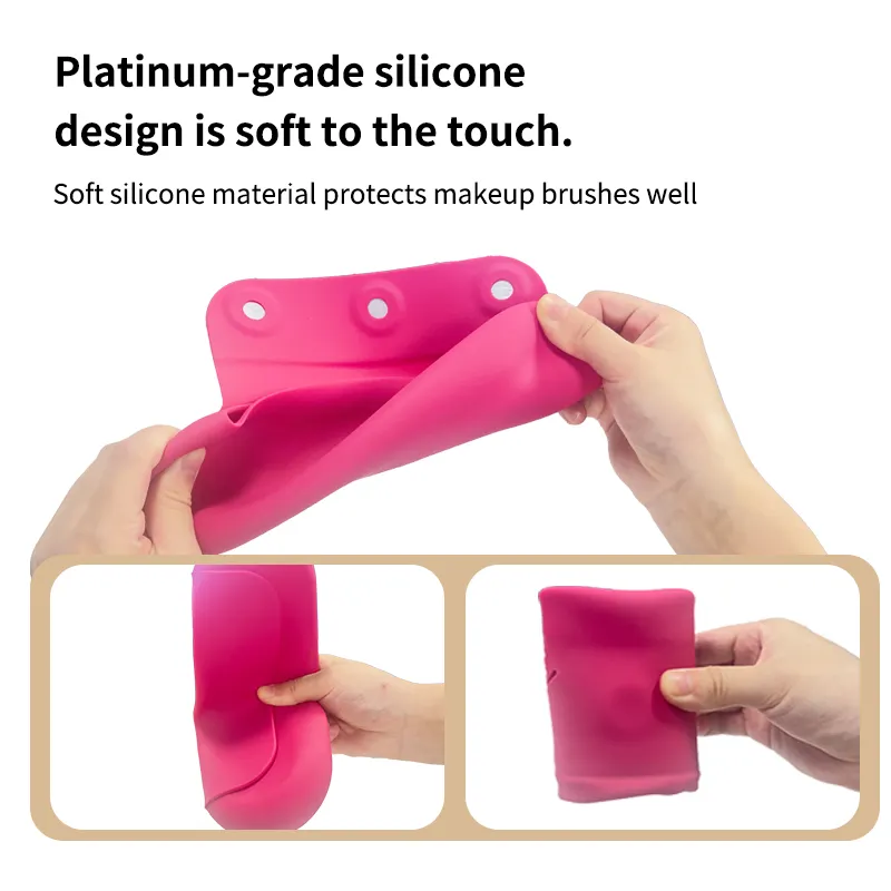 Silicone tùy chỉnh du lịch trang điểm bàn chải túi chuyên nghiệp nhỏ dễ thương trang điểm túi bán buôn