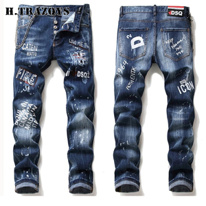 Nhà Máy OEM Mens Quần Áo Thiết Kế Căng Tùy Chỉnh Côn Skinny Ripped Người Đàn Ông Jeans Quần - Product Image 4