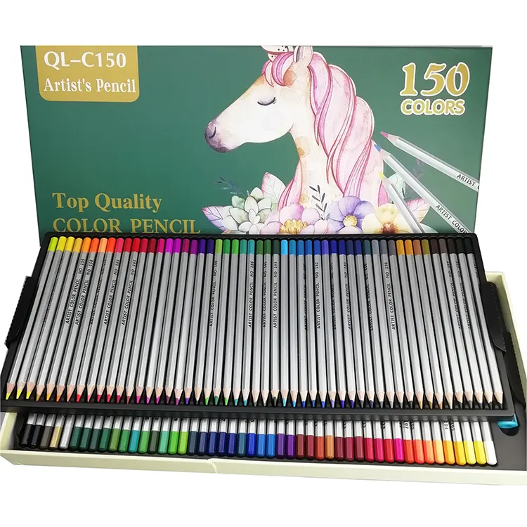 Toksik olmayan Premium sanatçı eskiz 150 renk yağ bazlı renkli kurşun kalem
