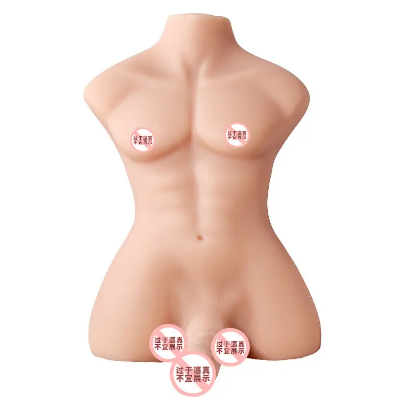 Mr.Shen metà del corpo maschile Soft Touch grande pene cazzo di simulazione grande corpo solido in Silicone bambola adulto masturbatore per femmina maschio