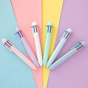 创意马卡龙6色圆珠笔Morandi彩色学生推笔塑料材质0.5毫米多色手帐笔 - Product Image 4