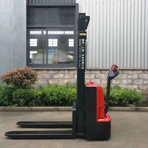 1000kg 1ton 2200lbs 1.6m 2.5m חשמלי ווקי מלגזות <span class=keywords><strong>stacker</strong></span> מלגזה עם מתכווננת מזלגות