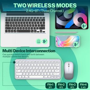 2,4G silencioso ajustable 1600 DPI compacto multidispositivo Bluetooths teclado y ratón combinados teclado y ratón inalámbricos - Product Image 2