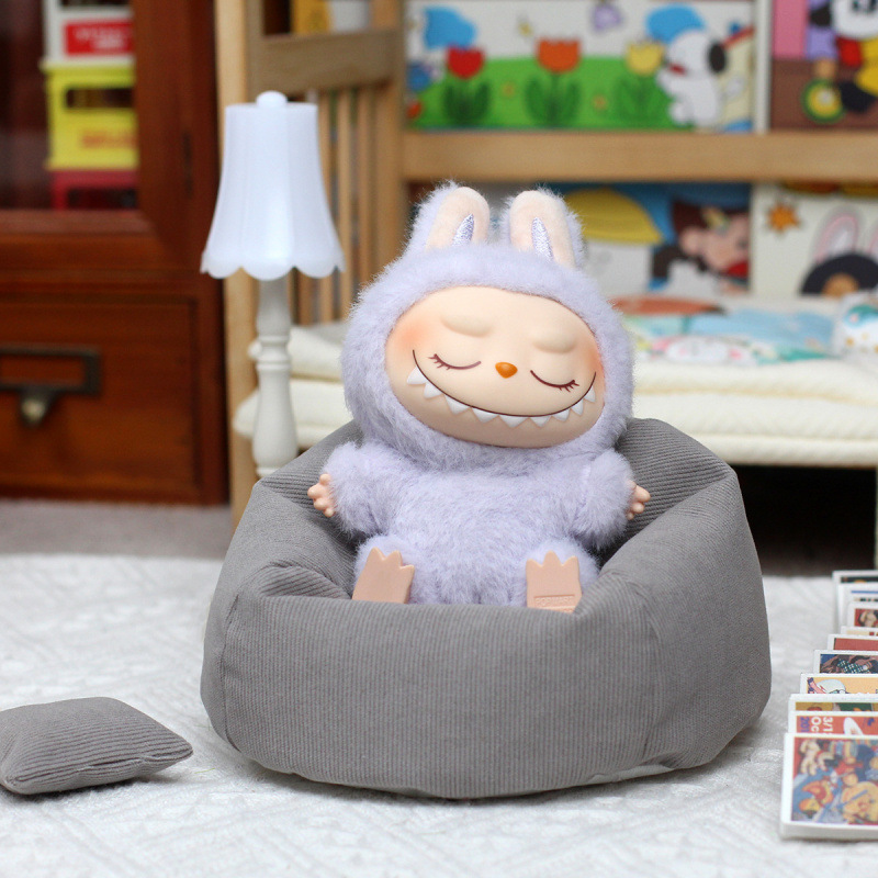 Ensemble de deux poufs (gris)