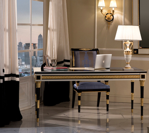 Neoclassical avrupa tarzı oyma ofis masası kombinasyonu villa büyük daire çalışma ışığı lüks büyük sınıf masa danışma - Product Image 4