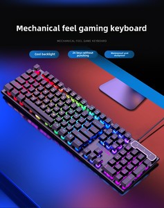 Juego de teclado y mouse con cable mecánico Juego de color claro/Escritorio/Oficina/Esports Compatible con computadora portátil/computadora portátil