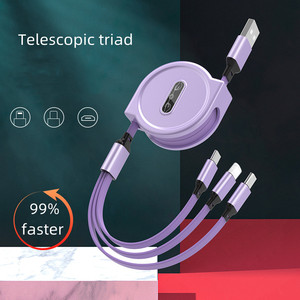 สายชาร์จ3-in-1แบบยืดหดได้1เมตรมีสามอินเตอร์เฟซที่พกพาง่ายสายข้อมูลโทรศัพท์มือถือ - Product Image 6