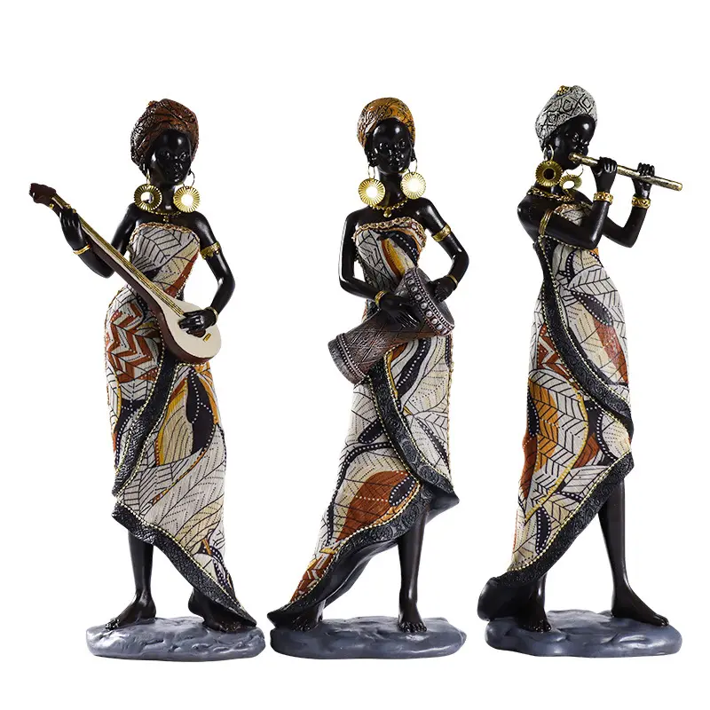 아프리카 드럼 음악가 동상 현대 미술 그림 거실 사무실 인테리어 장식 액세서리 크리스마스 선물