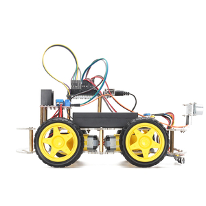 Arduino Uno compatibile Kit intelligente RC-4WD Robot auto con tracciamento della linea ad ultrasuoni e Kit di robotica per la programmazione di evitamento degli ostacoli