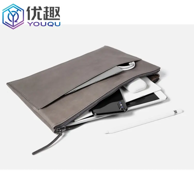 Custom Laptop Sleeve Leather Folio Eco Vriendelijke Lederen Tablet Sleeve Voor Ipad
