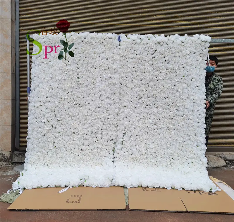 एसपीआर 4 * 8ft(1.2*2.4m)/पीसी रोल अप कपड़ा आधार फूल दीवार पृष्ठभूमि शादी के अवसर सजावट घटना कृत्रिम फूल व्यवस्था