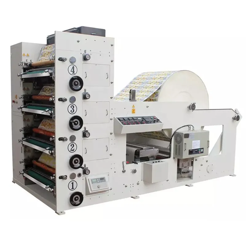 Máquina impresora de etiquetas en rollo en blanco con ventilador de taza de papel de café con logotipo desechable de impresión flexográfica a todo color