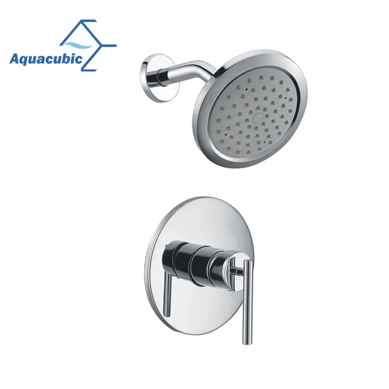 Aquacubic CUPC duvara monte sıcak soğuk karıştırma vanası pirinç banyo duş musluk