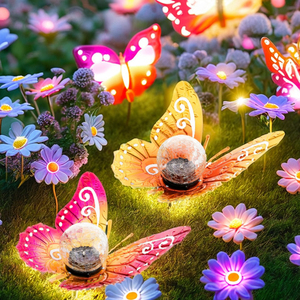 Luci solari da giardino per esterni luci lucciole impermeabili luci a farfalla luci solari a Led per insetti - Product Image 2