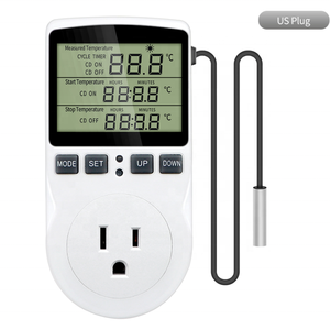 Thermostat Digital Temperature <strong>Controller</strong> Socket Outlet With <strong>Timer</strong> Switch <strong>Sensor</strong> Probe