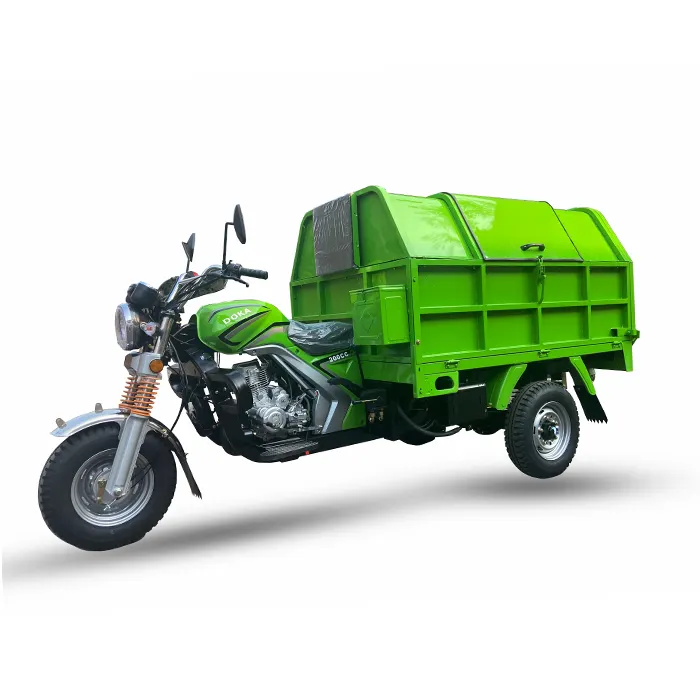 Garbage Tricycle Professional Production Air Cooled Moto Gas Tricycle Therr Wheel Cargo Motorcycle