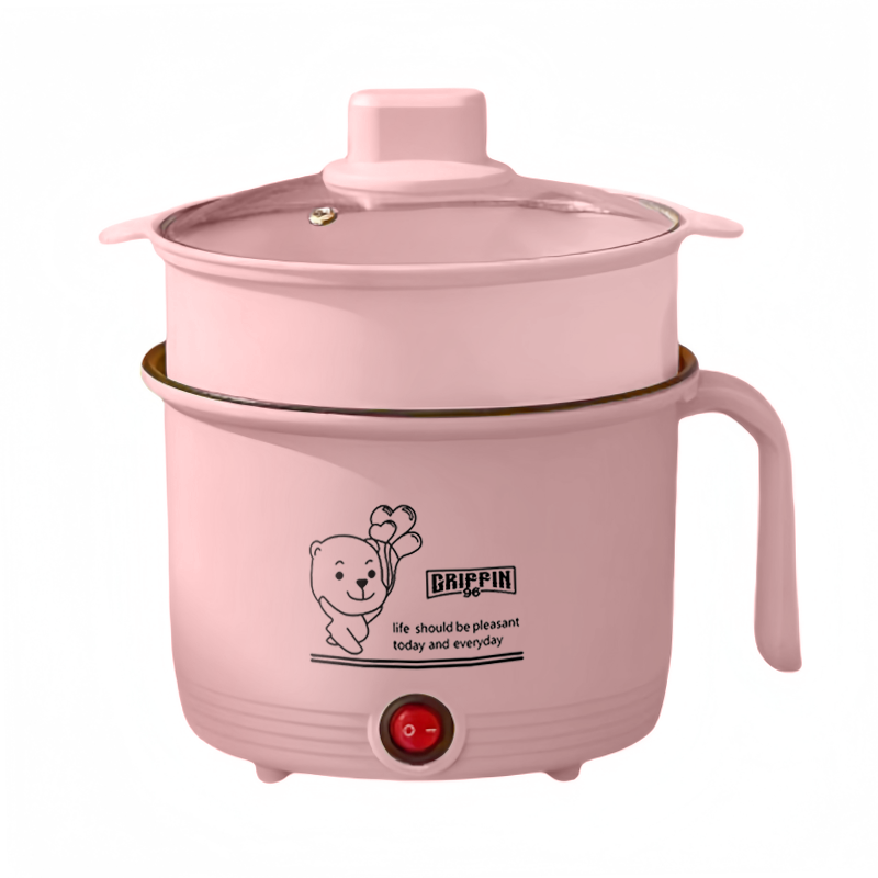 Pink-PP Steamer(Non-stick/Stainless steel inner pot)