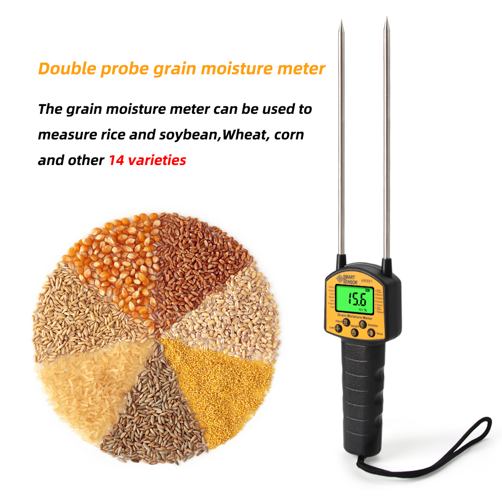 Digital Grain Moisture Meter Hygrometer Use For Corn Wheat Rice Bean Peanut Grain Measurement Moisture Humidity Tester AR991