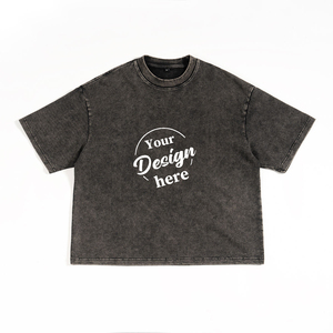 Yüksek kaliteli erkek Retro Waffle tasarım T-Shirt gevşek Fit 3D katı desen % 100% pamuk örme kumaş kısa paragraf boş renk - Product Image 1