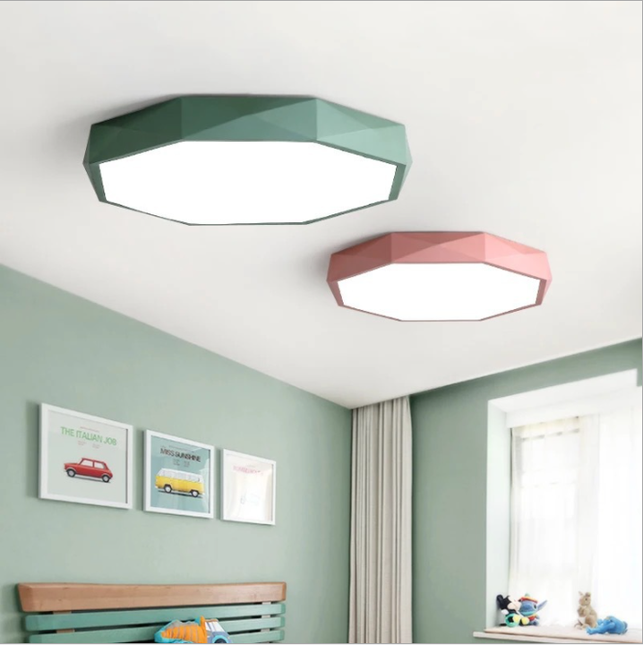 Macaron Octagonal LED Ceiling Light Simple Modern Nordic Indoor Lighting Bedroom Children Room Light