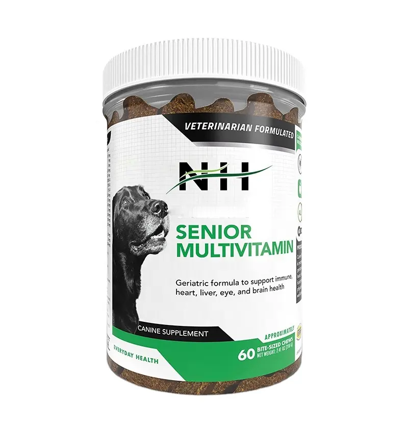 Grosir suplemen nutrisi anjing peliharaan alami Multivitamin kunyah suplemen Vitamin Senior