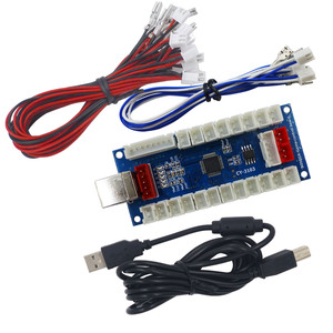 SJ @ JX DIY Arcade Kit LED USB Codificador Board Zero Delay Retro Pie MAME Raspberry Pi Controlador con Joystick Button Fight Stick