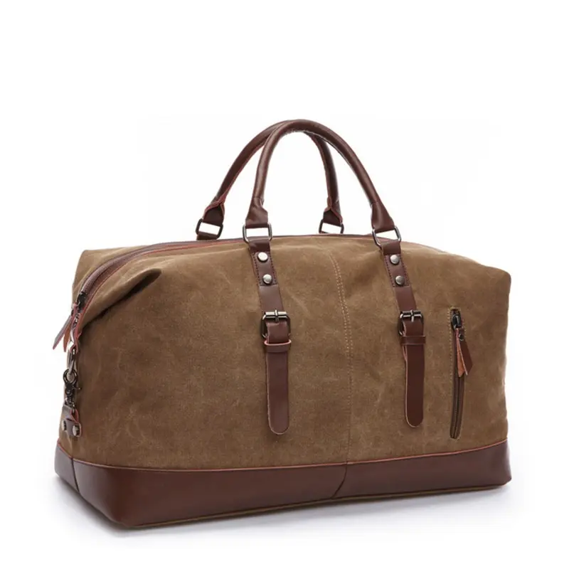 2023ที่กำหนดเองถุงข้ามคืนผู้ชายกลางแจ้งท่องเที่ยวแบบพกพากระเป๋าขายส่งผ้าใบ Duffle กระเป๋า
